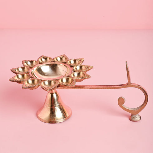 Samskara Home Nitya Pooja Aarti Diya With Handle